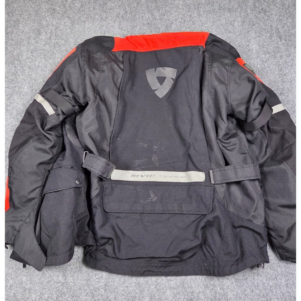 REV'IT! Motorcycle Jacket Men M Black Red Engineered Skin Textile Touring Coat - Picture 2 of 15